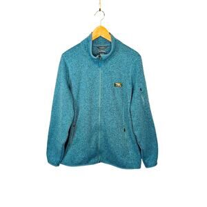L.L. Bean Sweater Fleece Full-Zip Jacket Womens 2X Turquoise Hiking Gorpcore
